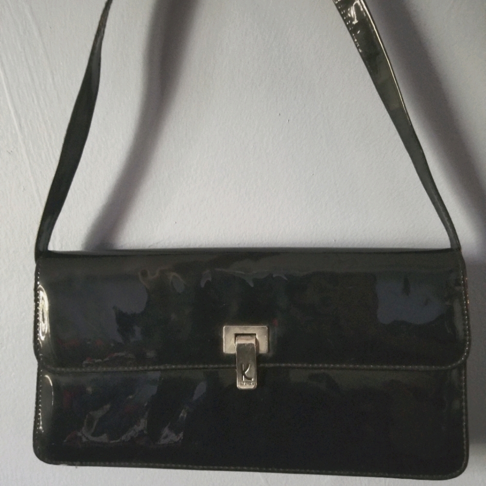 Black patent leather purse
